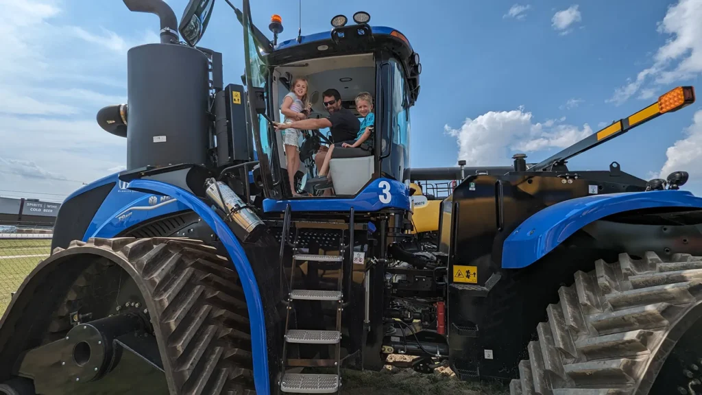 Kris on the tractor